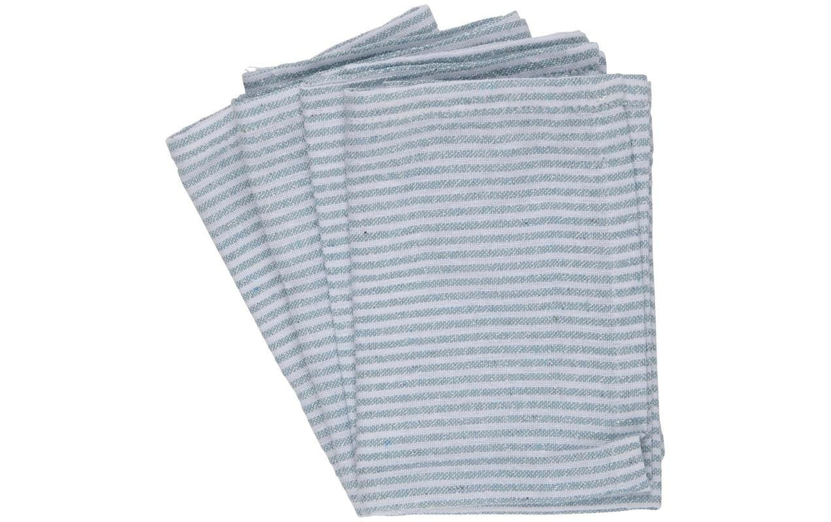 Arti Casa Stoffserviette 4er Set, 35x35 cm Blau gestreift mit Lurex