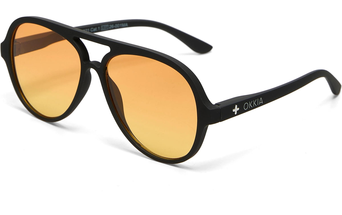 OKKIA Sonnenbrille ALESSIO BLACK - Yellow Lens