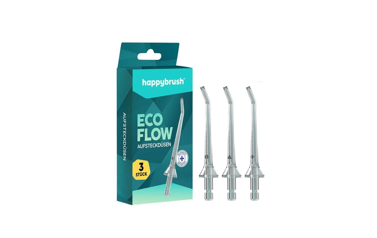 happybrush Ersatz-Aufsteckdüsen ECO FLOW 3 Stück, transparent