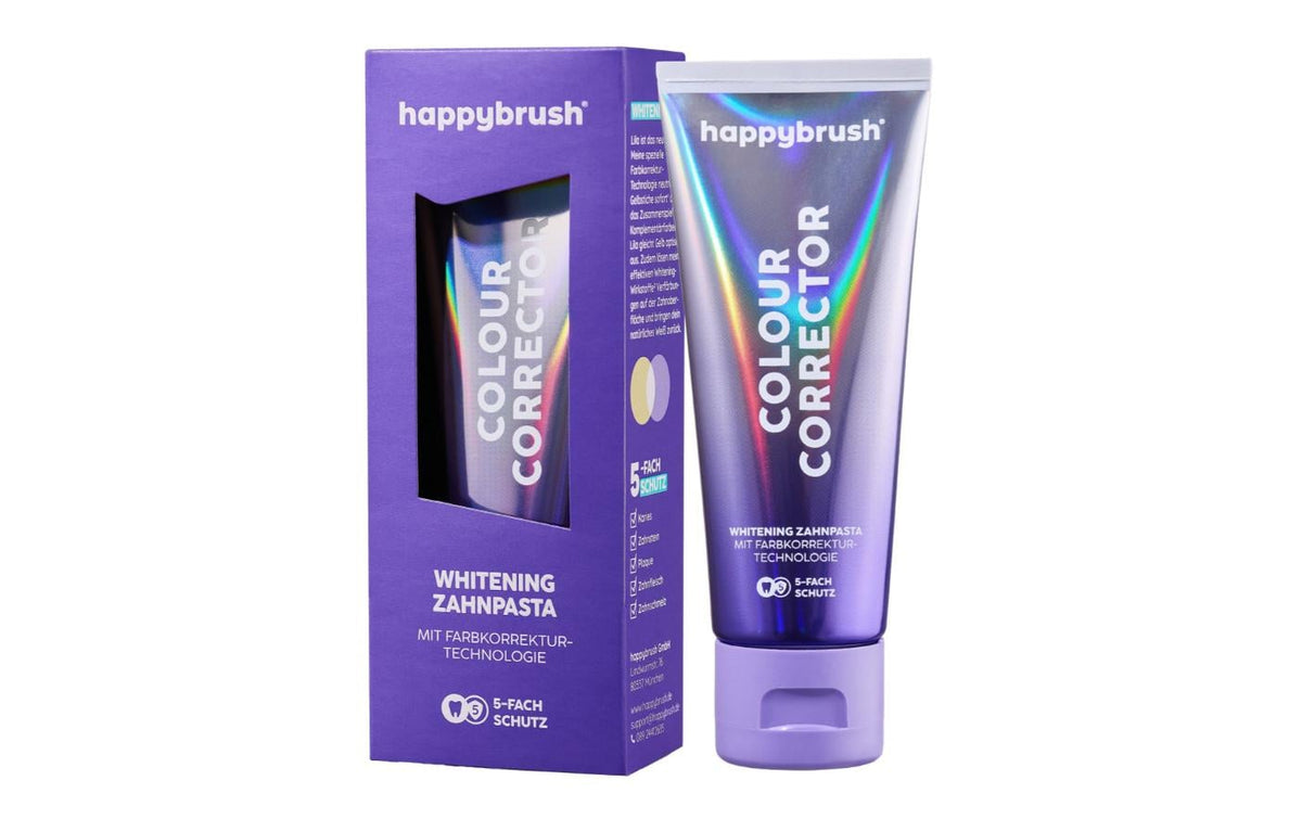 happybrush Colour Corrector Zahnpasta Farbkorrektur-Technologie