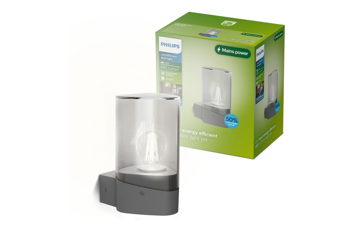 Philips Nayl Outdoor Wandleuchte IP44 Ultra-Efficient, 4W, UE-Leuchtmit, anth.