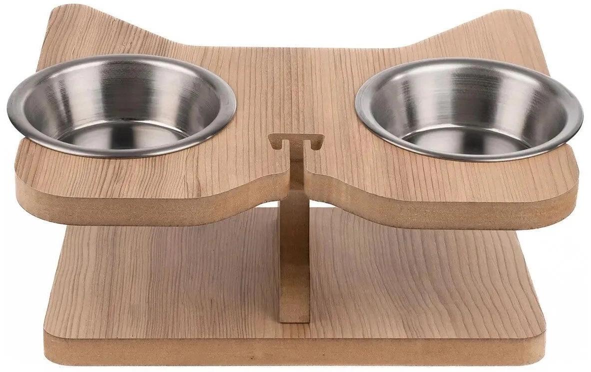 Paws & Whiskers Futterbar inkl. Näpfe 14 cm, 1 L