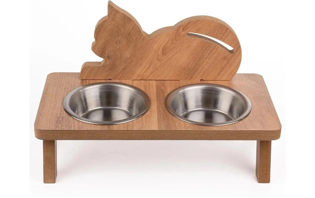 Paws & Whiskers Futterbar inkl. Näpfe 14 cm, 1 L