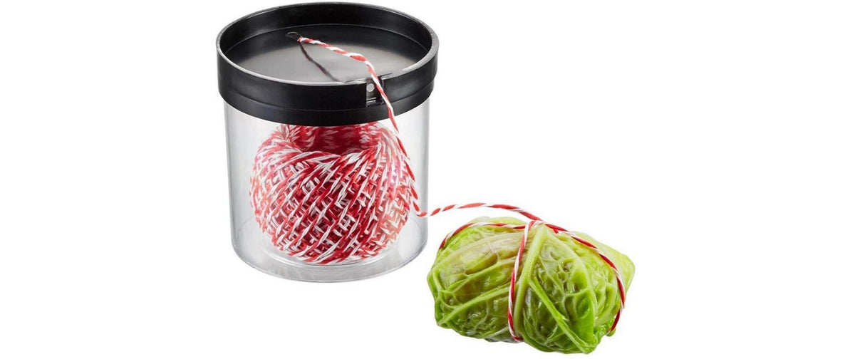 GEFU Kordelbox FILIO rot/weiss mit Wurst- und Schinkengarn