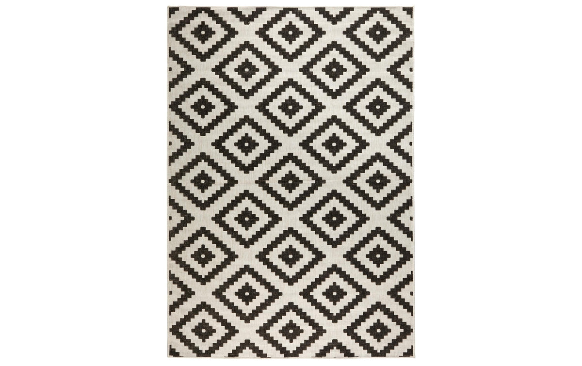 Hanse Home In & Outd. Teppich Malta 100% Polypropylen, 160 x 230 cm, Black/Cr.