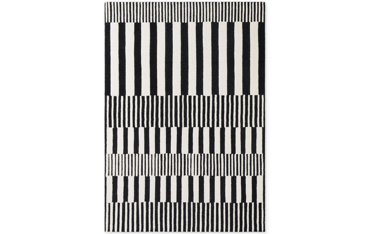 Elle Decoration Teppich Pulse 100% Wool, 120 x 180 cm, Black/White