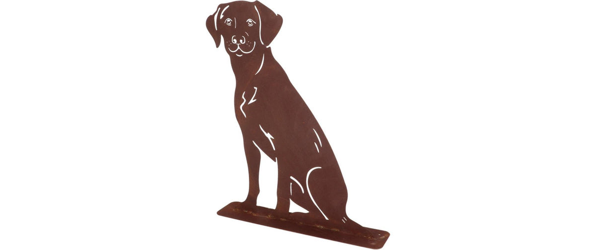 Esschert Rost Hund sitzend Braun