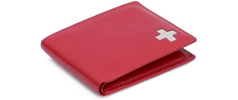 CN Portemonnaie rot mit Schweizerkreuz Aus Leder
