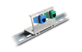 Delock Keystone Metall Halterung 4 Port für 35 mm Hutschiene, Edelstahl