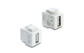 Delock Keystone Modul USB 2.0 Bu zu Bu USB 2.0, weiss, Kunststoff