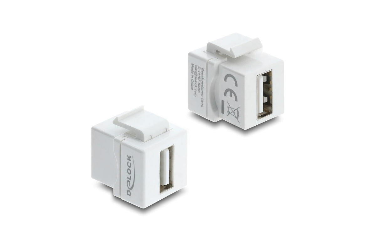 Delock Keystone Modul USB 2.0 Bu zu Bu USB 2.0, weiss, Kunststoff