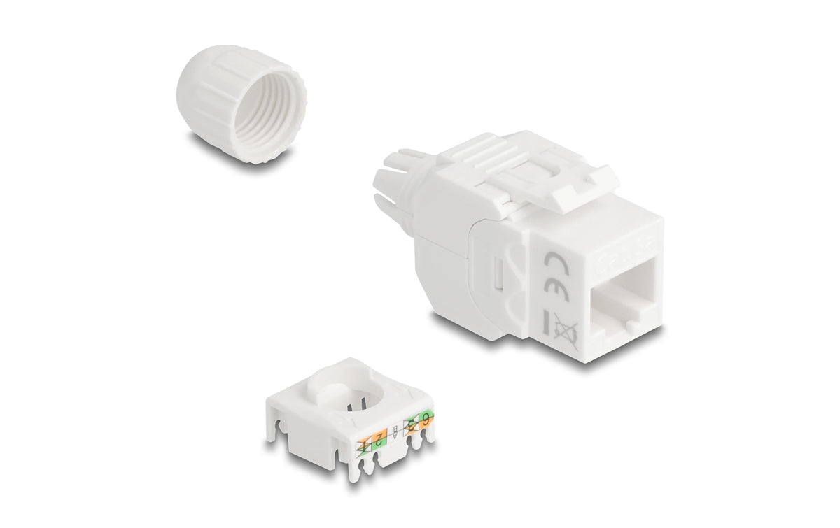 Delock Keystone Modul RJ45 Cat.6A Bu zu LSA Cat.6A, AWG22, UTP, LSA, Kunststoff, weiss