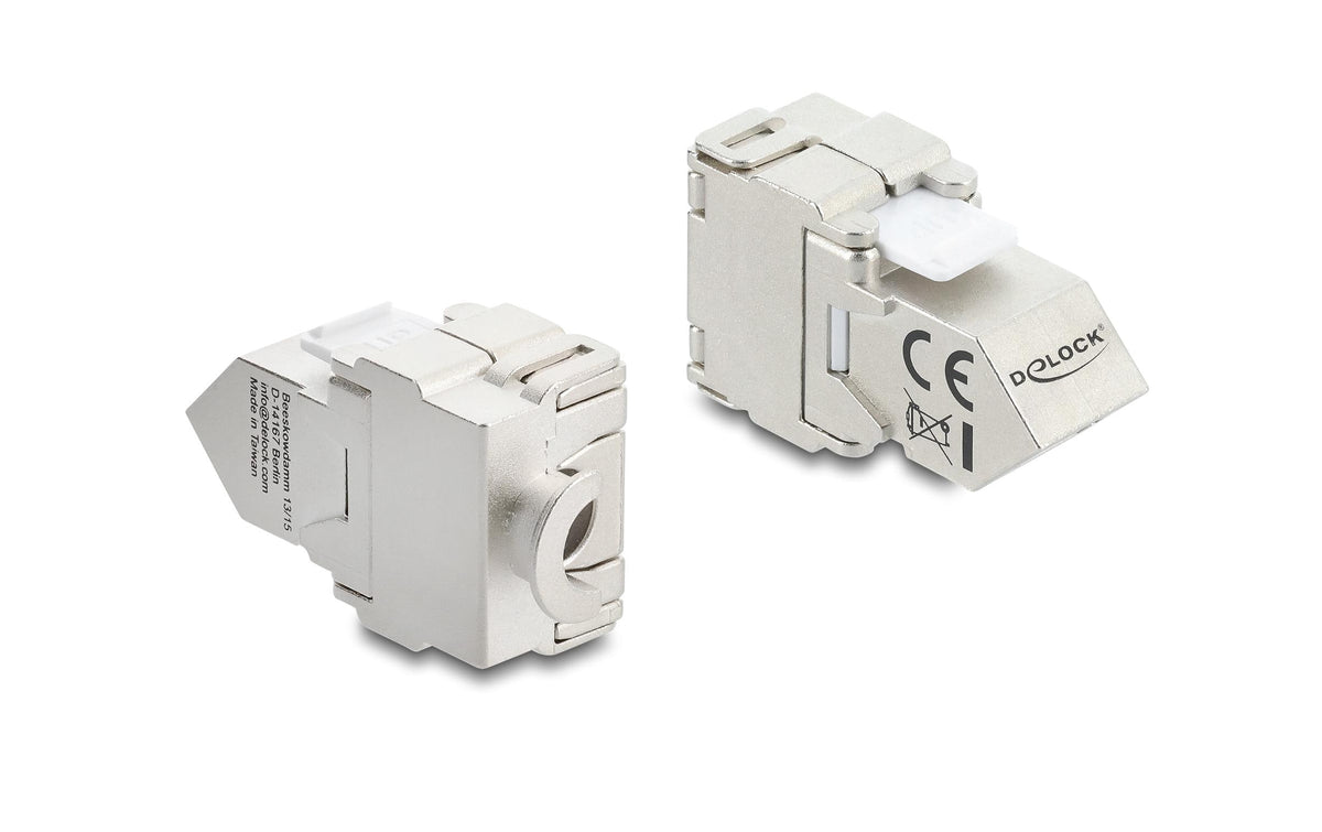 Delock Keystone Modul RJ45 Cat.6A Bu zu LSA Cat.6A, AWG22, STP, LSA, Zink, 45° gewinklt