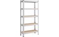 Songmics Regal, Silber-Nature, 5 Ablagen 75x30x150 cm, Stahl, MDF