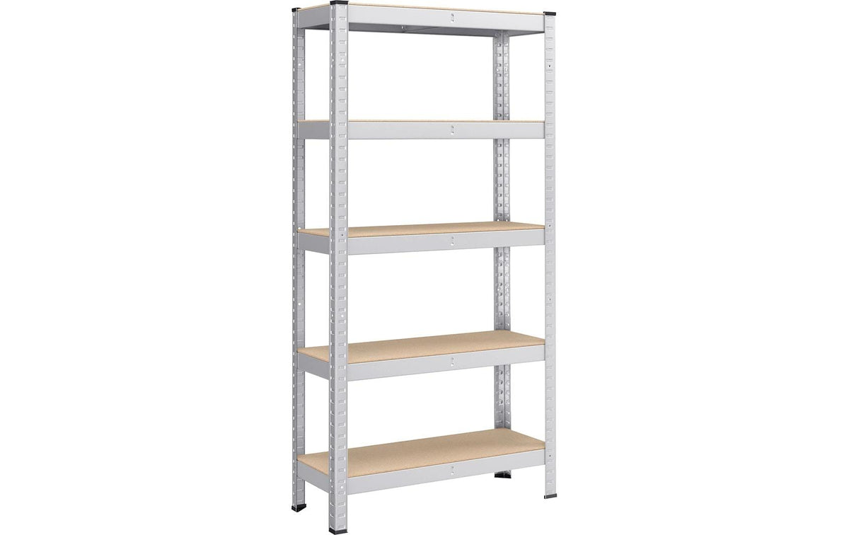 Songmics Regal, Silber-Nature, 5 Ablagen 75x30x150 cm, Stahl, MDF