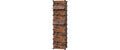 Songmics Schuhboxen Braun, 10 Ablagen 43x31x173 cm, Eisen, ABS, Kunststoff