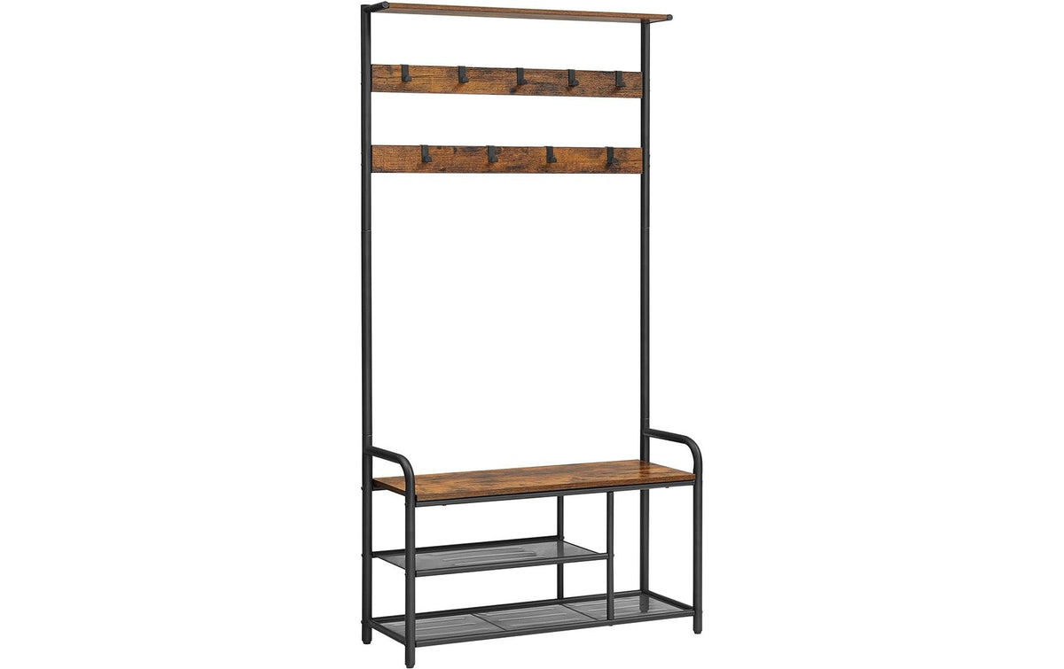 Vasagle Garderobe mit Schuhregal 85x30x180.5 cm, Eisen, Spanplatte