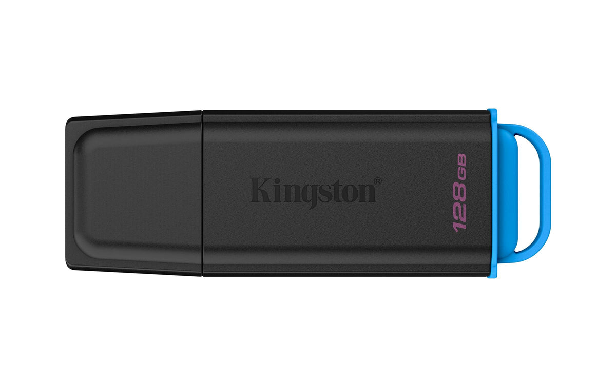 Kingston Portable DT Exodia 128GB, USB 3.2 mit Schutzkappe & Schlüsselring (blau)