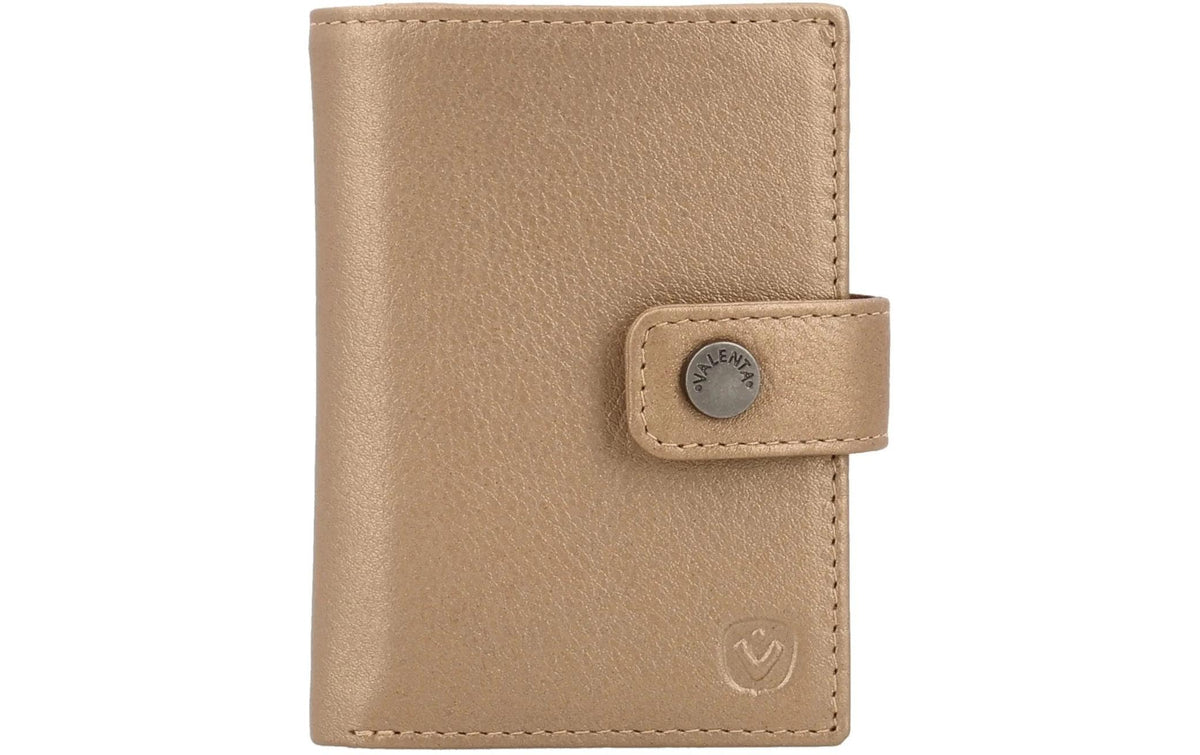 VALENTA Card Wallet Leather MagSafe Luxe Metallic Sand