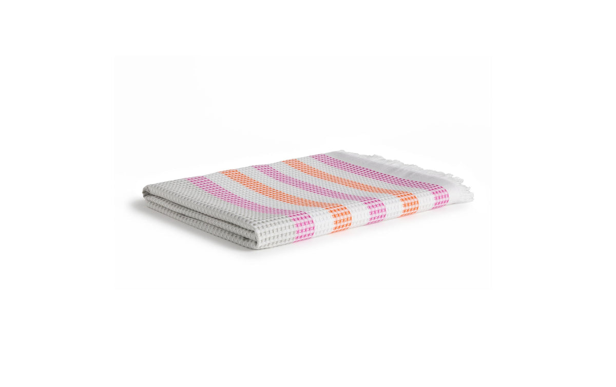 möve Strandtuch Summer Daylight White 90 x 180 cm, pink/orange