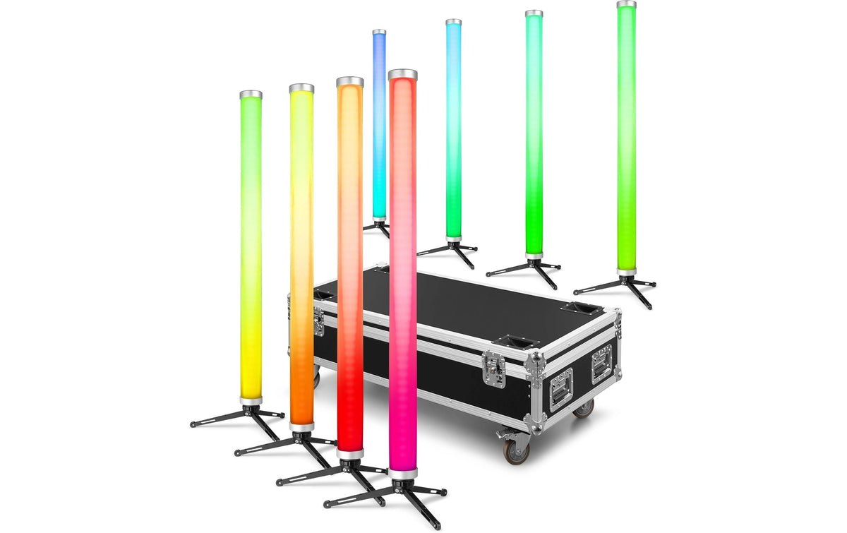 BeamZ Pro Kratos Tube70 Set LED Tube, IP65, 0.7m, 144x RGBW, 8 pcs FC