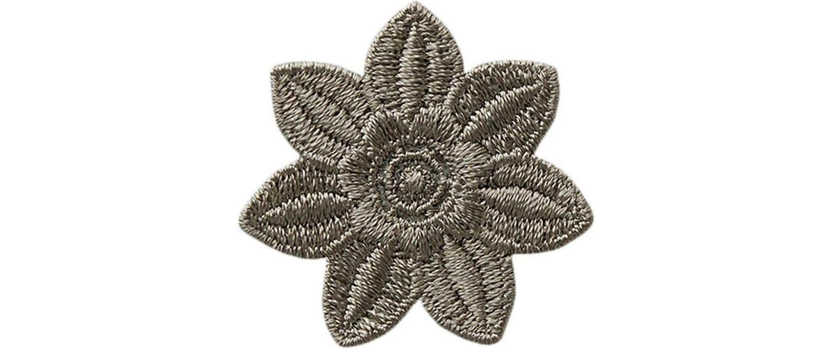 Monoquick Aufbügelbild Mini Blume, Grau