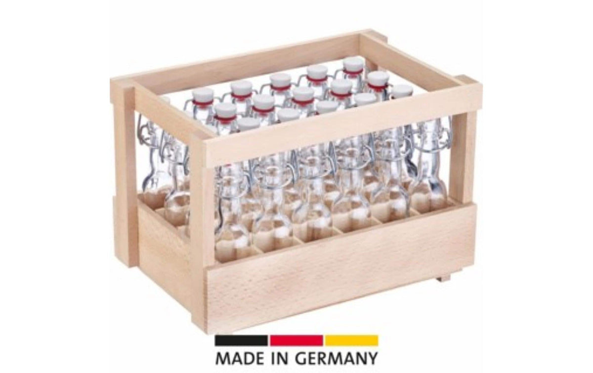 Westmark Holzdisplay 24 Stk. Mini- Bügelverschlussflasche rund, 40ml