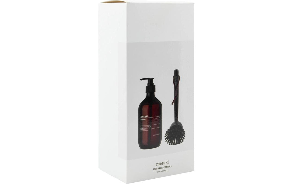 meraki Geschenkbox Herbal Nest, 2er Set Spülmittel 490 ml und Spülbürste