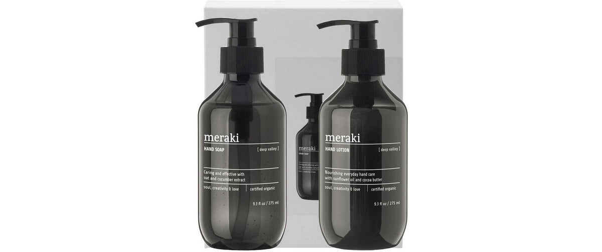 meraki Geschenkbox Deep Valley, 2er Set Handseife und Handlotion je 275 ml