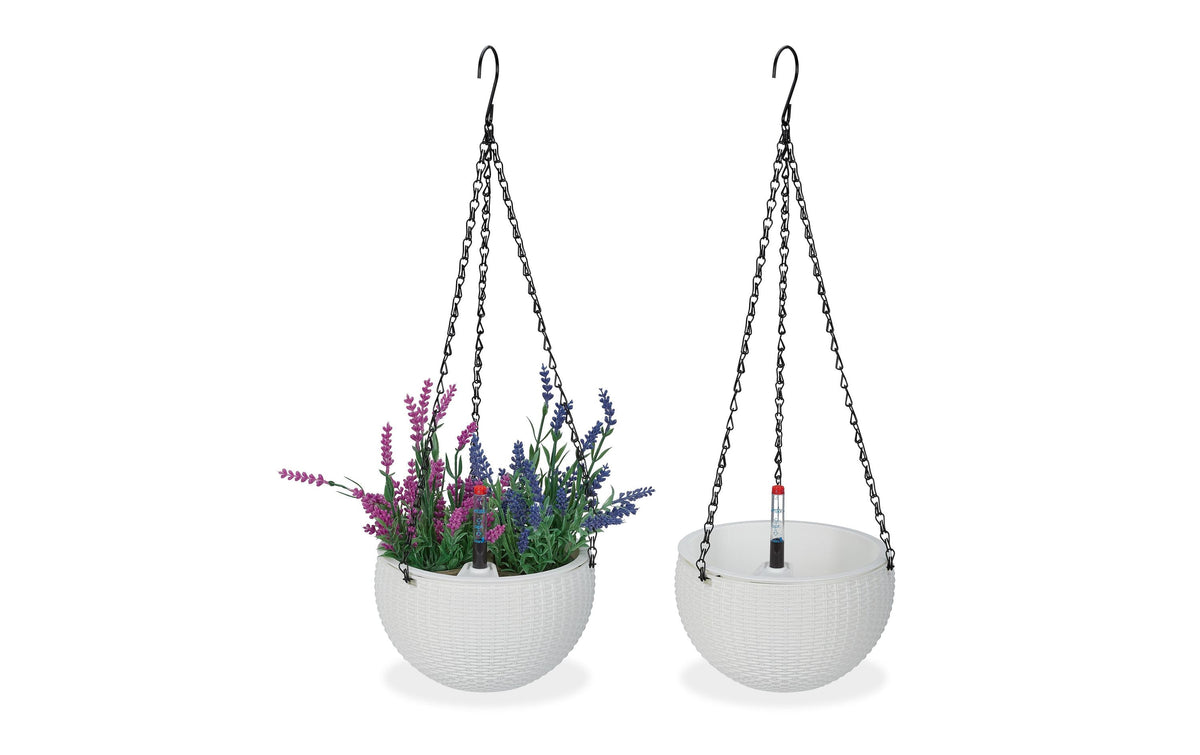 relaxdays Blumenampel mit Wasserspeicher 2er Set