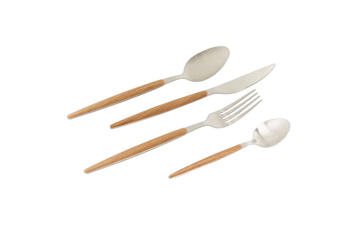 Kare Besteckset Paris 16-teilig, Nature Silber Matt