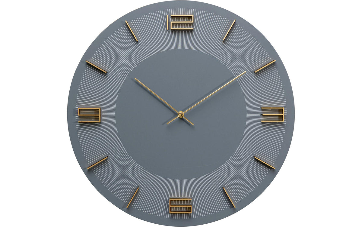 Kare Wanduhr Leonardo Grösse: 49x49x5cm, Grau/Gold