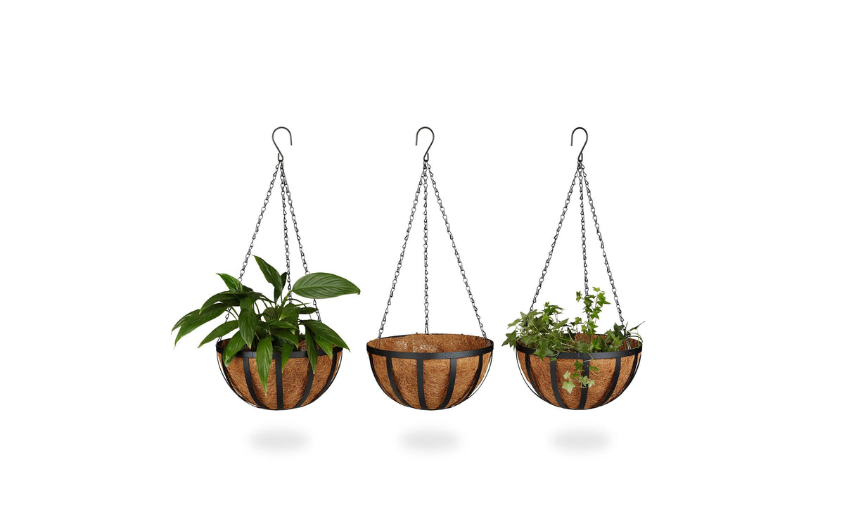 relaxdays Blumenampel Kokos 3er Set