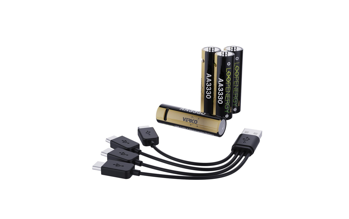 Verico LoopEnergy PRO AA, USB-C, 2220mAh 1.5V 3330mWh, 2220mAh, Akku Li-Ion, 4 Stk