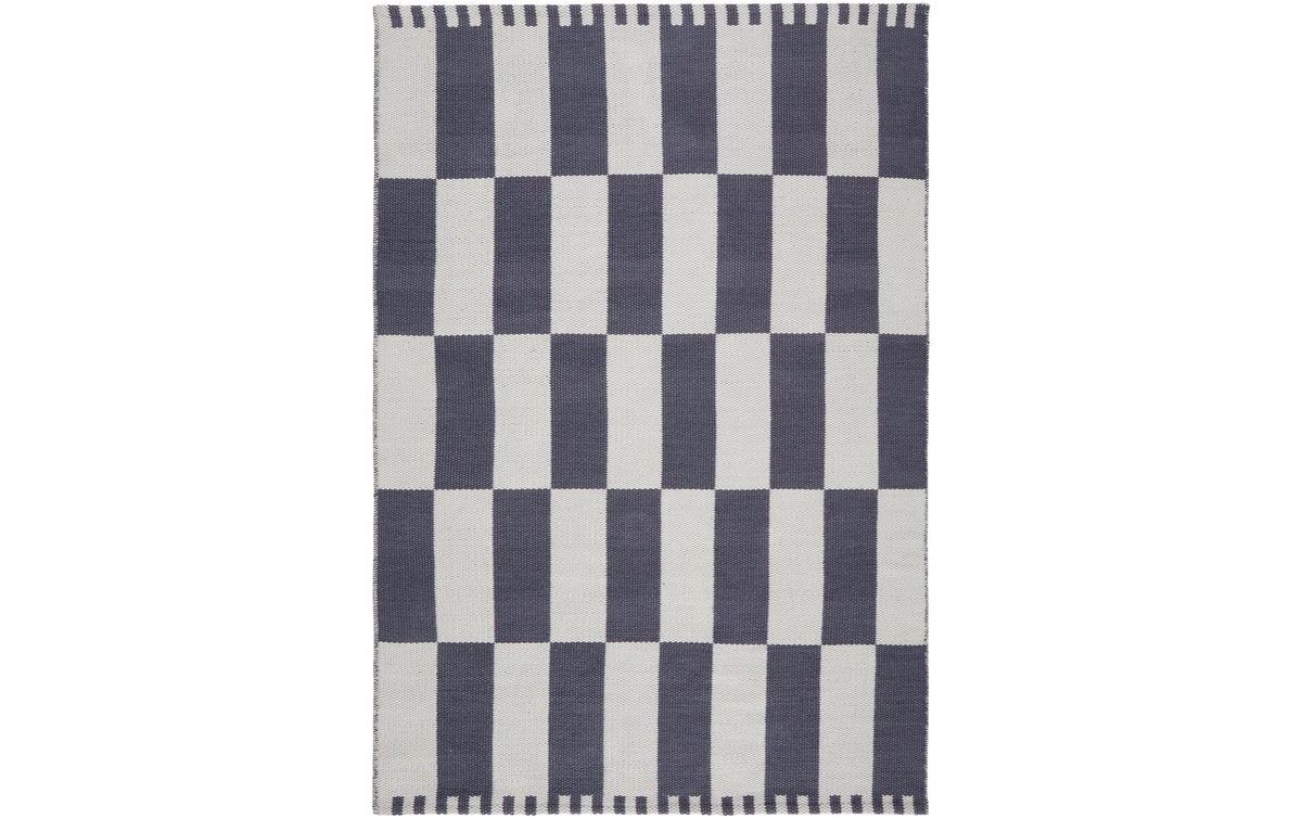 URBANARA Teppich Iniola 170x240cm Blaugrau/Weiss
