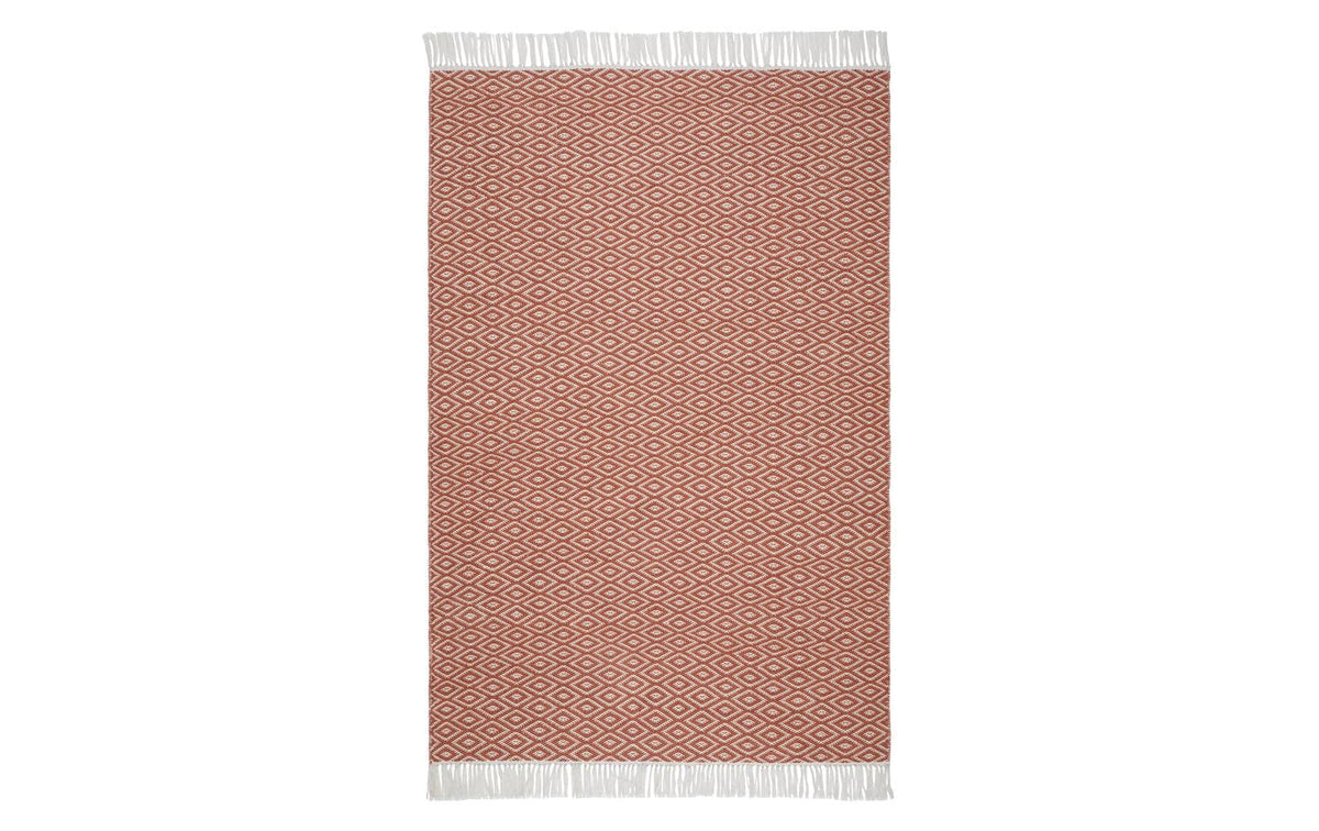 URBANARA Teppich Barota 140x200cm Recycelter Outdoor Teppich Terrakotta