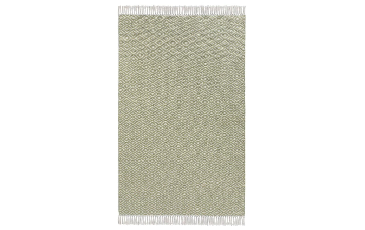 URBANARA Teppich Barota  140x200cm Recycelter Outdoor Teppich Grüngrau