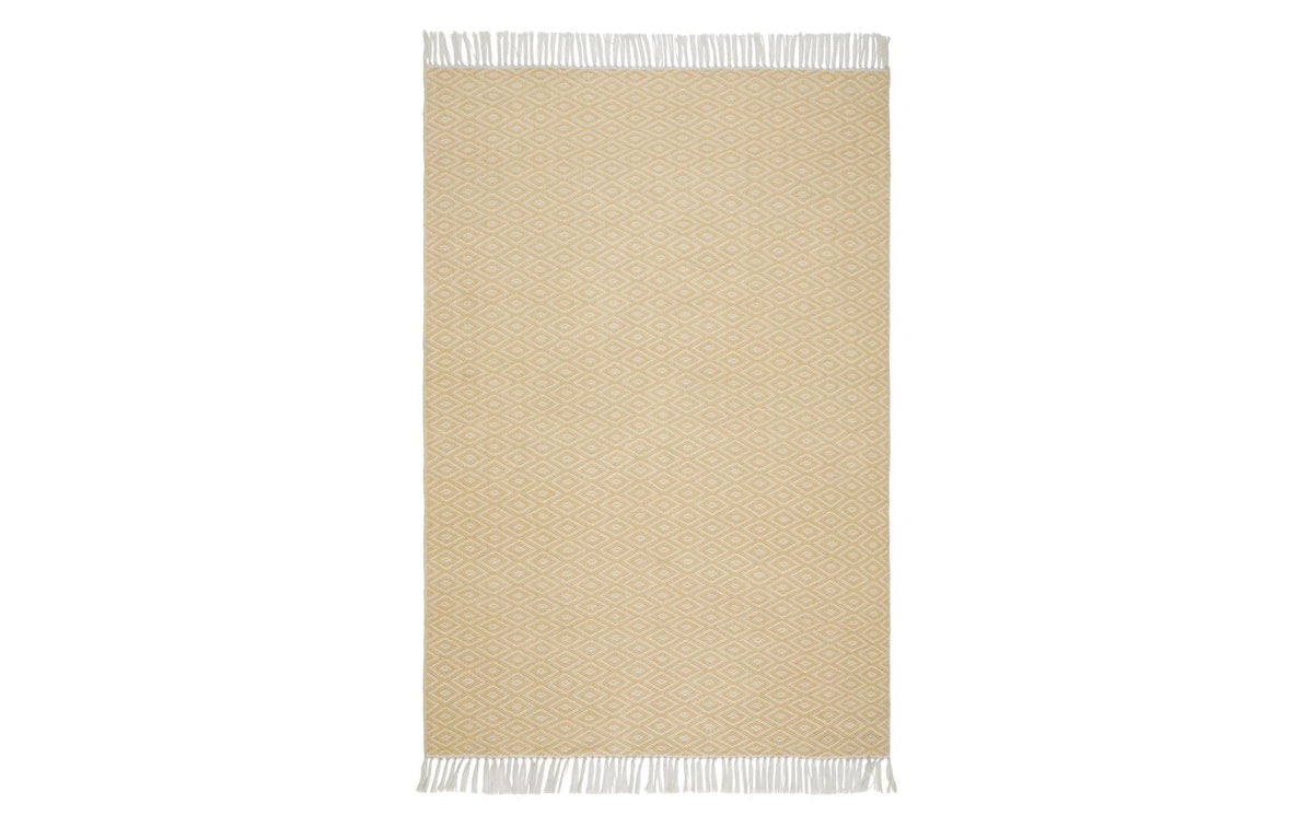 URBANARA Teppich Barota 90x130cm Recycelter Outdoor Teppich Sandgelb