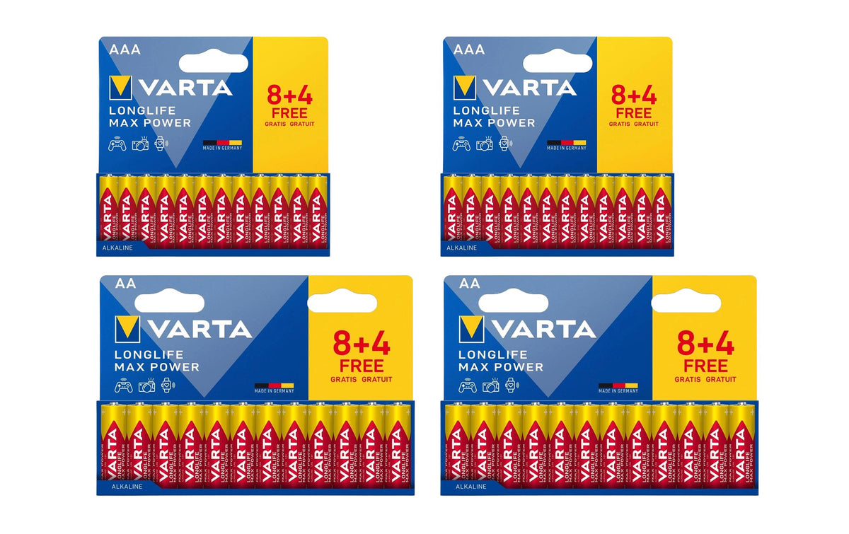 VARTA Longlife Max Power AA+AAA 2x24 Stück, 4x Vollkartonverpackung