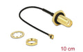 Delock Antennenkabel SMA Bu zu MHF I St 50 Ohm, koaxial, ca. 10 cm Kabellänge
