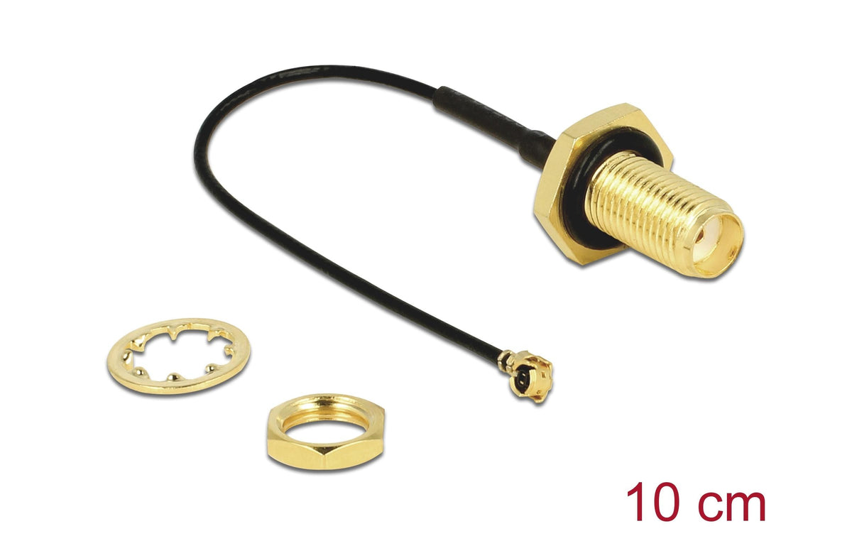 Delock Antennenkabel SMA Bu zu MHF I St 50 Ohm, koaxial, ca. 10 cm Kabellänge