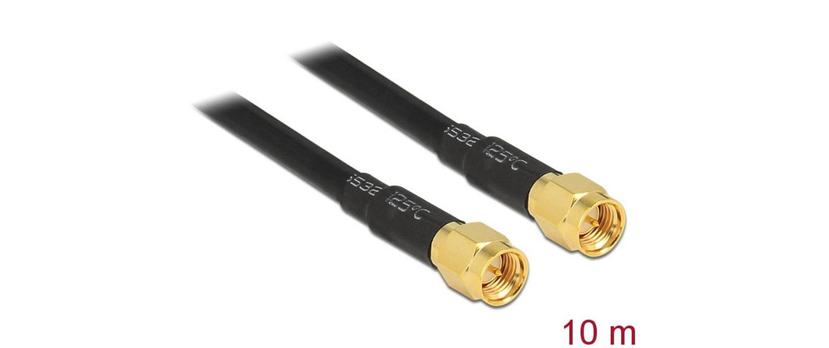 Delock Antennenkabel SMA St zu SMA St 10 m 50 Ohm, LMR195