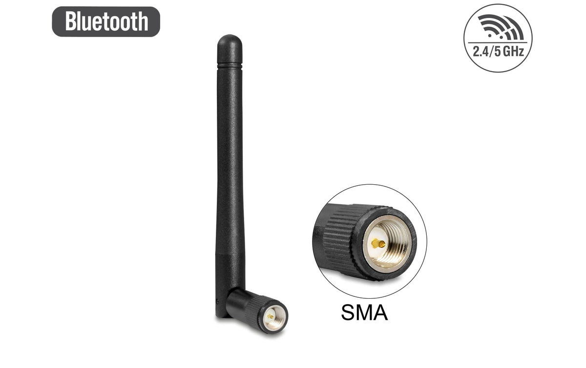 Delock WLAN 802.11 ac SMA St 2 dBi 2 dBi, omni, mit Kippgelenk, schwarz