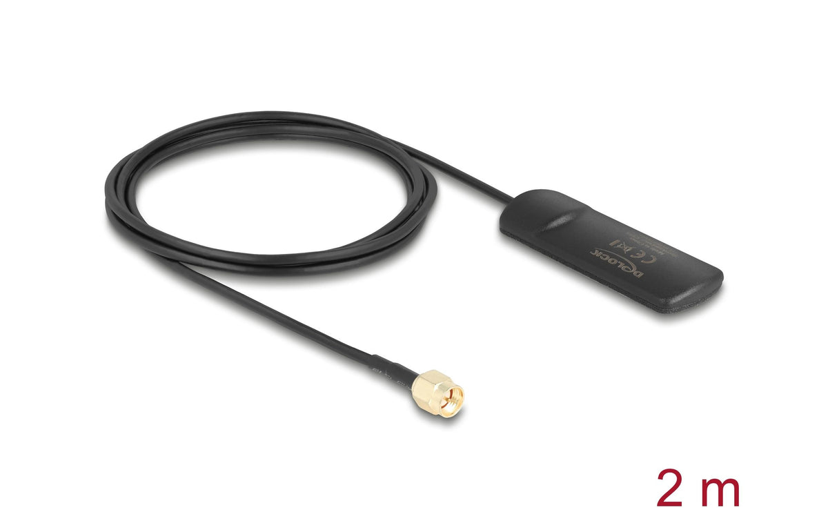 Delock GSM UMTS LTE WLAN Antenne SMA St 2 dBi, omni, starr, Klebemontage, 2,5m