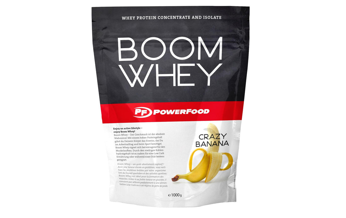 PowerFood Boom Whey 1000g Geschmack: Crazy Banana