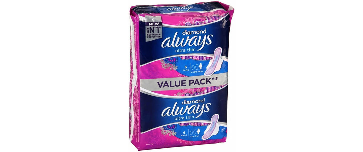 Always Diamond Binden 12 Stück Gr.1 Ultra Thin Extra Long Binden