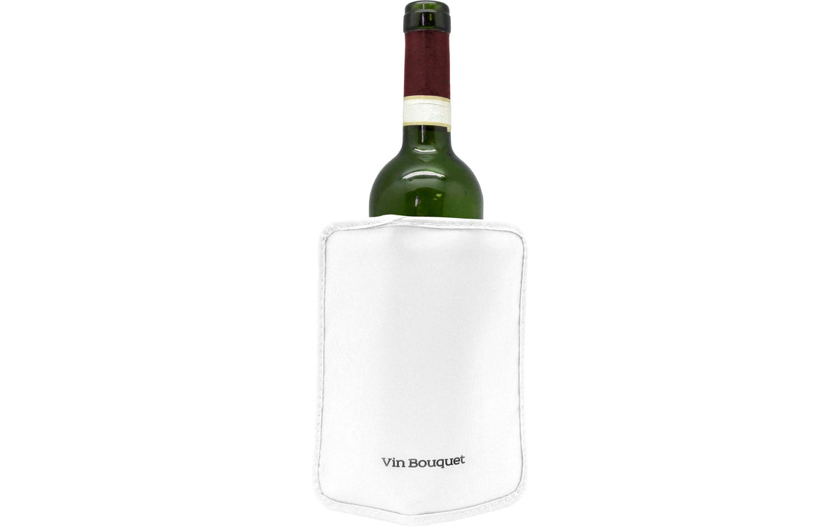 Vin Bouquet Flaschenkühler mit elastischem Band, Weiss