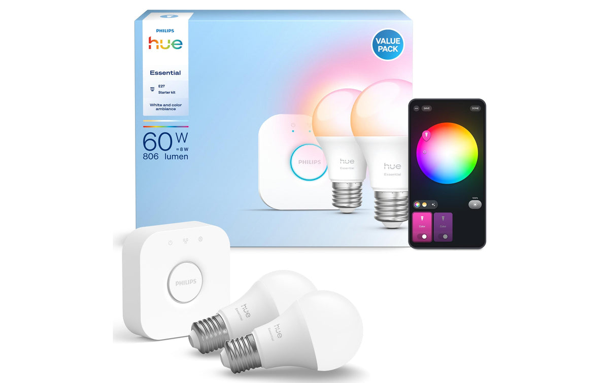 Philips Hue Basis Starter-Set 2 smarte Lampen E27 806lm