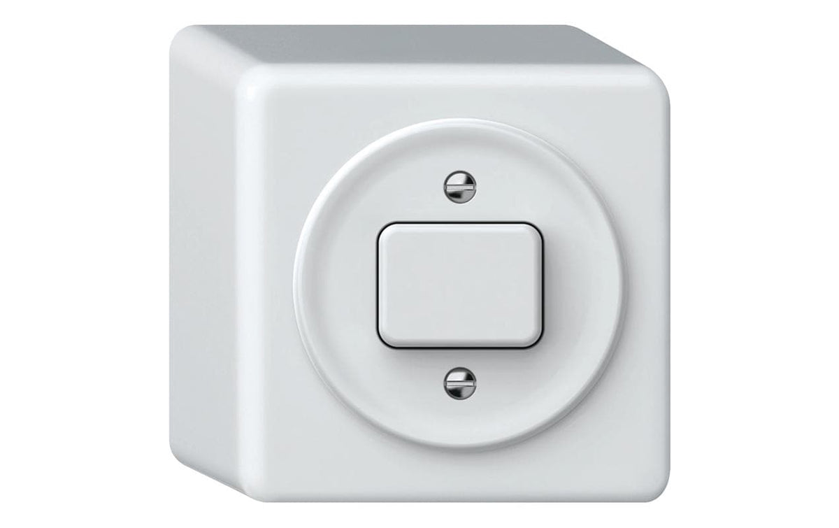 Hager ORIGIN AP Druckschalter SCHEMA 3 mit QuickConnect Steckklemmen, ws