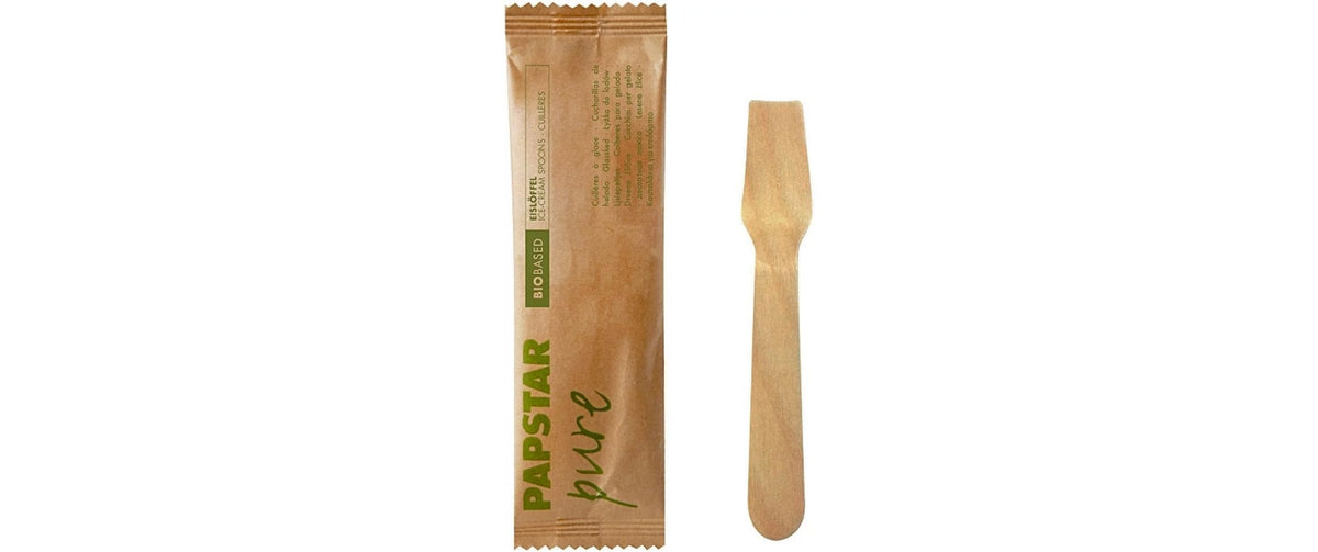 Papstar Eislöffel Holz PURE 50 Stk. 1 Pack à 50 Stk. 9.4cm